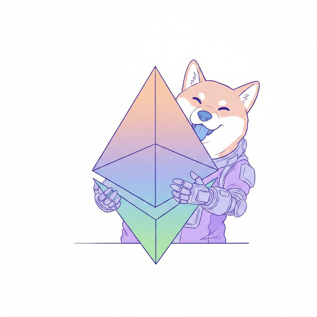 ether doge embracing the rainbow ethereum diamond